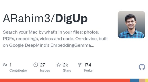 DigUp EmbeddingGemma 2 Mac 语义搜索