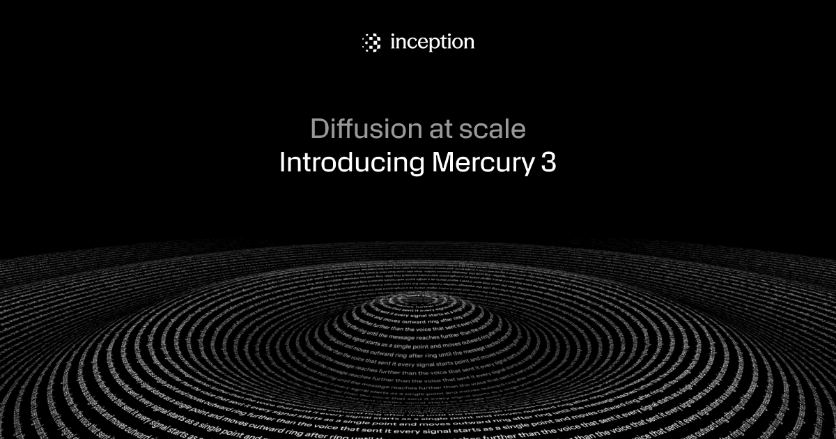 Inception 官方配图：Introducing Mercury 3 发布主视觉