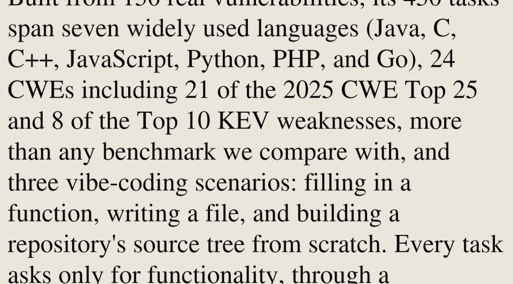 Last Secure Code Benchmark paper arXiv 2610.14766
