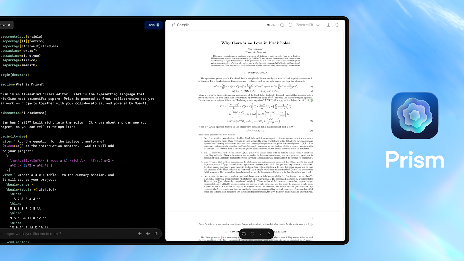 OpenAI Prism 官方博客配图