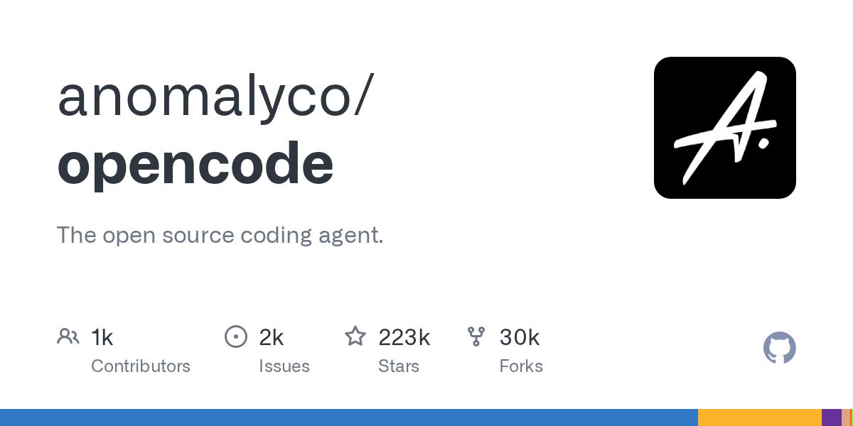 OpenCode GitHub 仓库社交预览图